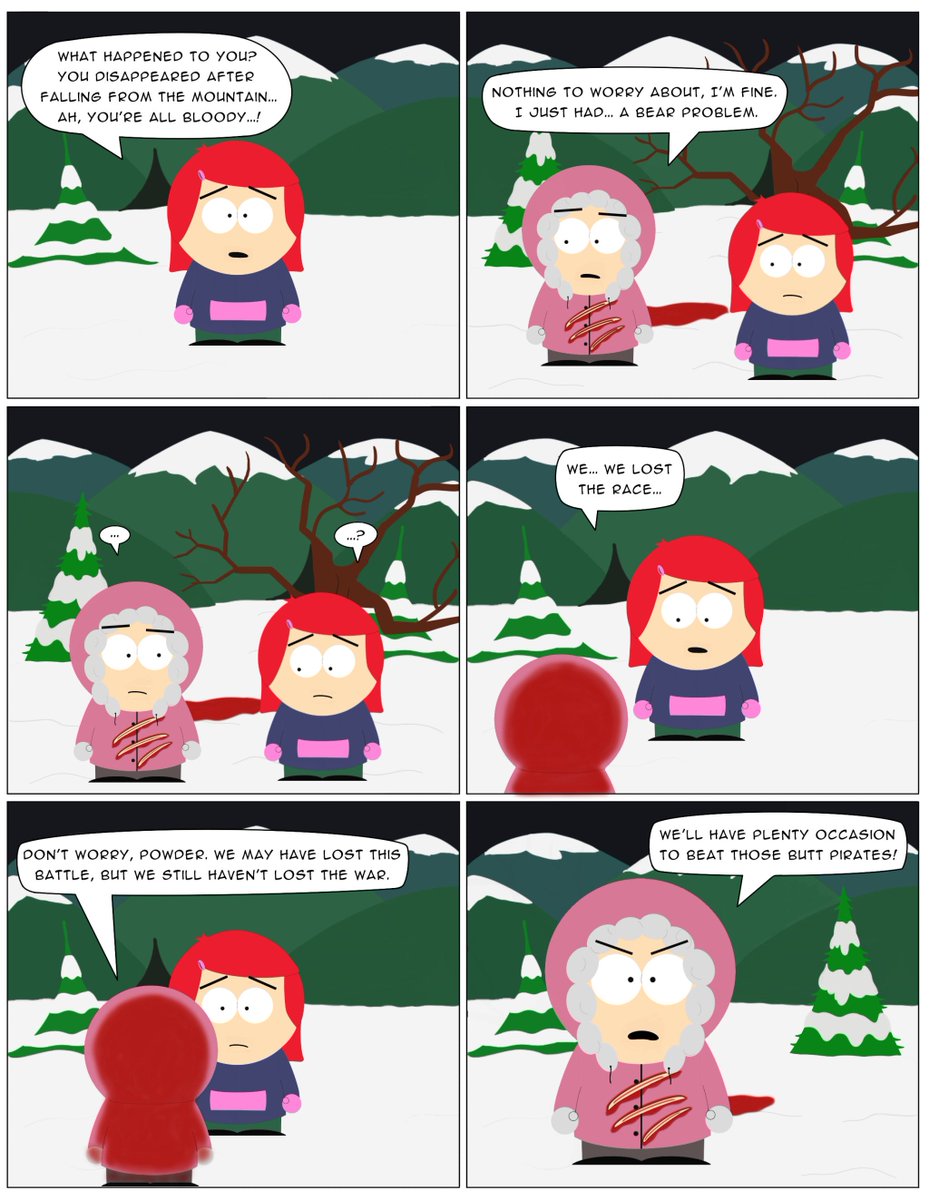 rickyriddleART's tweet photo. @SouthPark A little comic I did about the character Lizzy from Cartman's Silly Hate Crime, as an epilogue to her encounter with the bear. https://t.co/VpOTB7aLnN