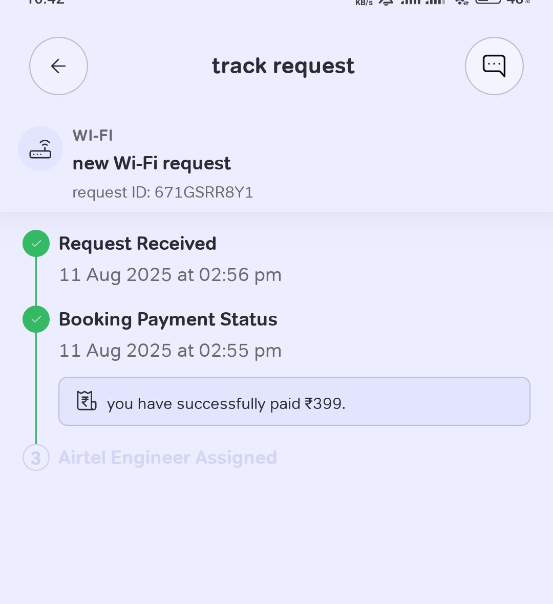 MAbdullah68031's tweet photo. @airtelindia  @bhartiairtelfdn @airtelnews 
Airtel’s representatives had been calling me for several days, insisting that I take their Wi-Fi connection on 11 Aug. After that, I even made the pre-payment, but I have not yet received any call from a technician, nor

1/2 https://t.co/0RZZV389M3