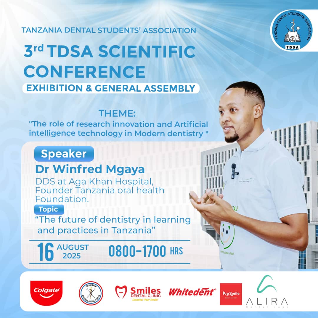 tdsa_tanzania's tweet photo. We’re delighted to have Dr. Winfred Mgaya , DDS at Aga Khan Hospital and Founder of the Tanzania Oral Health Foundation, to the 3rd TDSA Scientific Conference on
16th August 2025 | 08:00 – 17:00 Hrs
#TDSA
#FDI https://t.co/dkbyzCUqHw