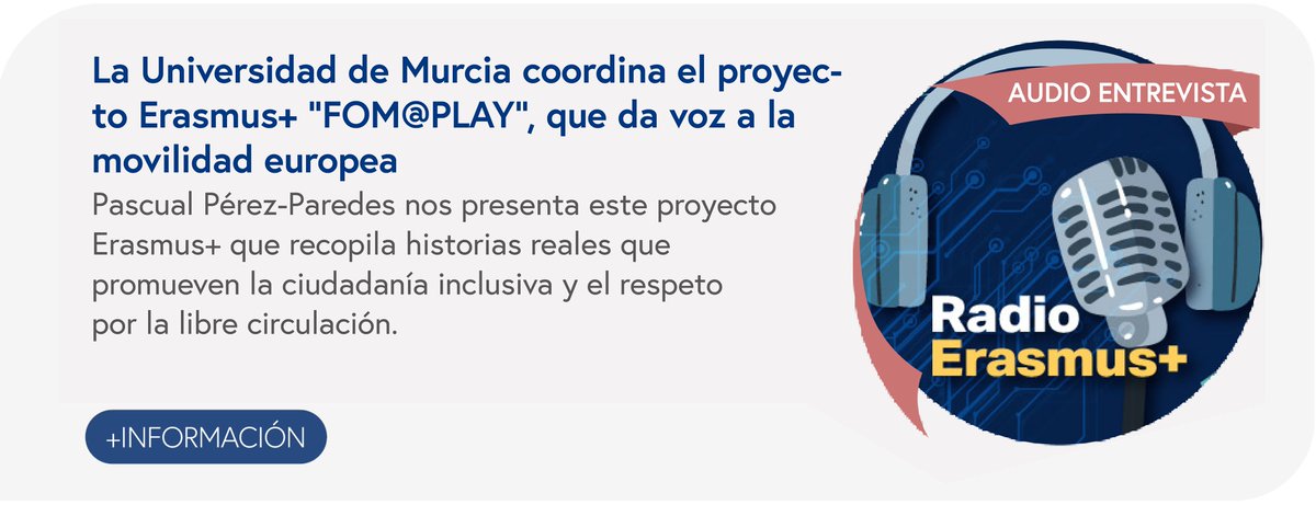 Check out the <a href="/sepiegob/">SEPIE</a> <a href="/EUErasmusPlus/">Erasmus+</a> Radio Erasmus+ interview about our project @FOMATAPLAY <a href="/LetrasUMU/">Facultad de Letras UMU</a> <a href="/UMU/">Universidad Murcia</a> <a href="/languagecorpora/">Corpora and applied linguistics</a>  #erasmus #migration #freedomofmovement #citizensrights #EU um.es/fomatplay/?p=7… (in Spanish)