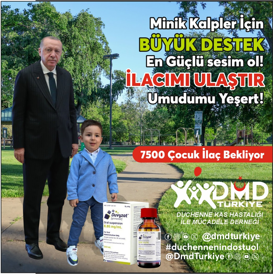 Zehra Pişken (@zehrapisken) on Twitter photo #DMD’li bir çocuğun hayatı, alınacak tek bir kararla bambaşka bir yola girebilir; ya gecikmenin karanlığına mahkûm olur ya da #tedavinin ışığında özgürlüğe koşar.
#DMDtedaviBekliyor 🇹🇷
#24YılınHikayesi / Aydın
Özlem Çerçioğlu
<a href="/RTErdogan/">Recep Tayyip Erdoğan</a> <a href="/tcbestepe/">T.C. Cumhurbaşkanlığı</a>
<a href="/DrYerebakan/">Dr. Halit Yerebakan</a> <a href="/suayipbirinci/">Doç. Dr. Şuayıp Birinci</a> #DMD’li bir çocuğun hayatı, alınacak tek bir kararla bambaşka bir yola girebilir; ya gecikmenin karanlığına mahkûm olur ya da #tedavinin ışığında özgürlüğe koşar.
#DMDtedaviBekliyor 🇹🇷
#24YılınHikayesi / Aydın
Özlem Çerçioğlu
<a href="/RTErdogan/">Recep Tayyip Erdoğan</a> <a href="/tcbestepe/">T.C. Cumhurbaşkanlığı</a>
<a href="/DrYerebakan/">Dr. Halit Yerebakan</a> <a href="/suayipbirinci/">Doç. Dr. Şuayıp Birinci</a>