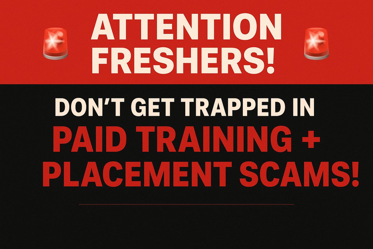 🚨 Attention Freshers! 🚨

A Hinjawadi-based IT consulting company has trapped ~400 freshers with a paid training + placement scheme.

💰 The deal they offered:

Freshers Paid ₹1–3 Lakh for 2 months of training

₹15K/month stipend for next 2 months was given

Project allocation