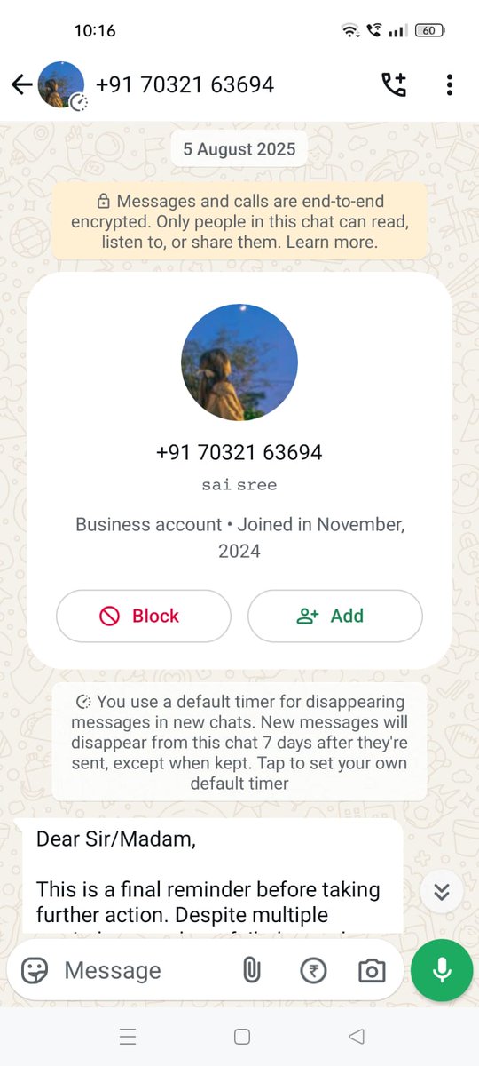 harshaworld's tweet photo. @CRED_club @RBI @RBIsays 

Your recovery agents are mentally harassing me, showing up at my home unannounced, making threats. This is taking a serious toll on my mental health. This is Agent number 7032163694/8885991811  I request immediate action before this goes any further. #harassment

RECOVERY AGENT IS REPEATEDLY THREATING TO VISIT HOME FOR LOAN RECOVERY.I'VE CLEARLY REQUESTED SOME TIME DUE TO FINNACIAL ISSUES.

I have received this msg from a recovery agent

Life threating messages & calls from this so called loan recovery agent who is not only harassing me & my family but also threatening me of my life. Please help.

Please check the attached screenshot and stop this nonsense immediately.

 Loan Account No-1029162669 harassment, loan disclosure & home visit threats & illegal recovery tactics from Bank recovery agents for Despite RBI guidelines.