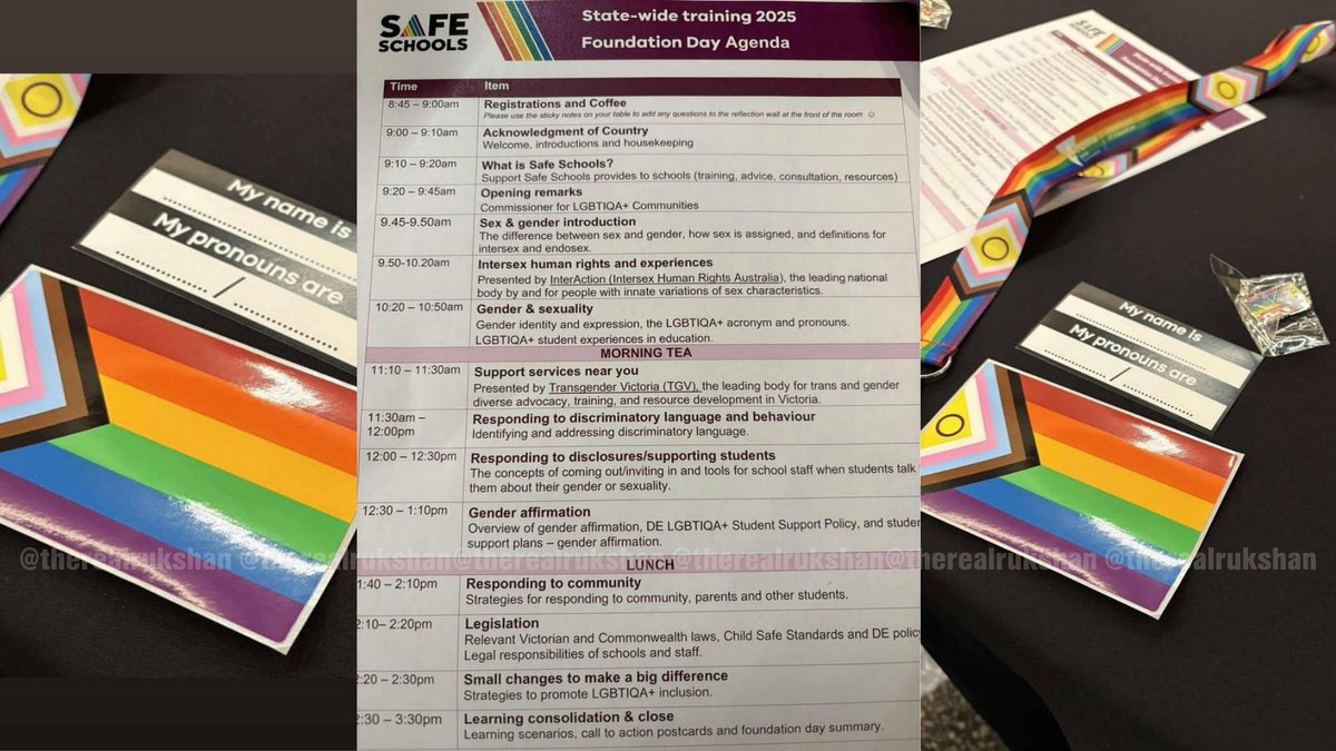 therealrukshan's tweet image. Just in: Images of the training agenda for the State-wide Training 2025 (Foundation Day Agenda) for Safe Schools.

If you are wondering how Victorian teachers are being trained to implement the new curriculum following today's news of Victorian Premier Jacinta Allan doubling down…