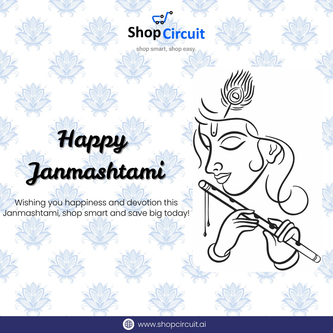Shopcircuit_ai's tweet photo. Celebrate the divine spirit of Janmashtami with joy and big savings! 🪔✨

Shop smart, shop easy at https://t.co/oJRnmXmQsE

#HappyJanmashtami #ShopSmart #FestiveShopping #HappyJanmashtami #Janmashtami2025 #KrishnaJanmashtami #ShopSmart #ShopCircuit #JanmashtamiSale https://t.co/zAM6B9ERT3