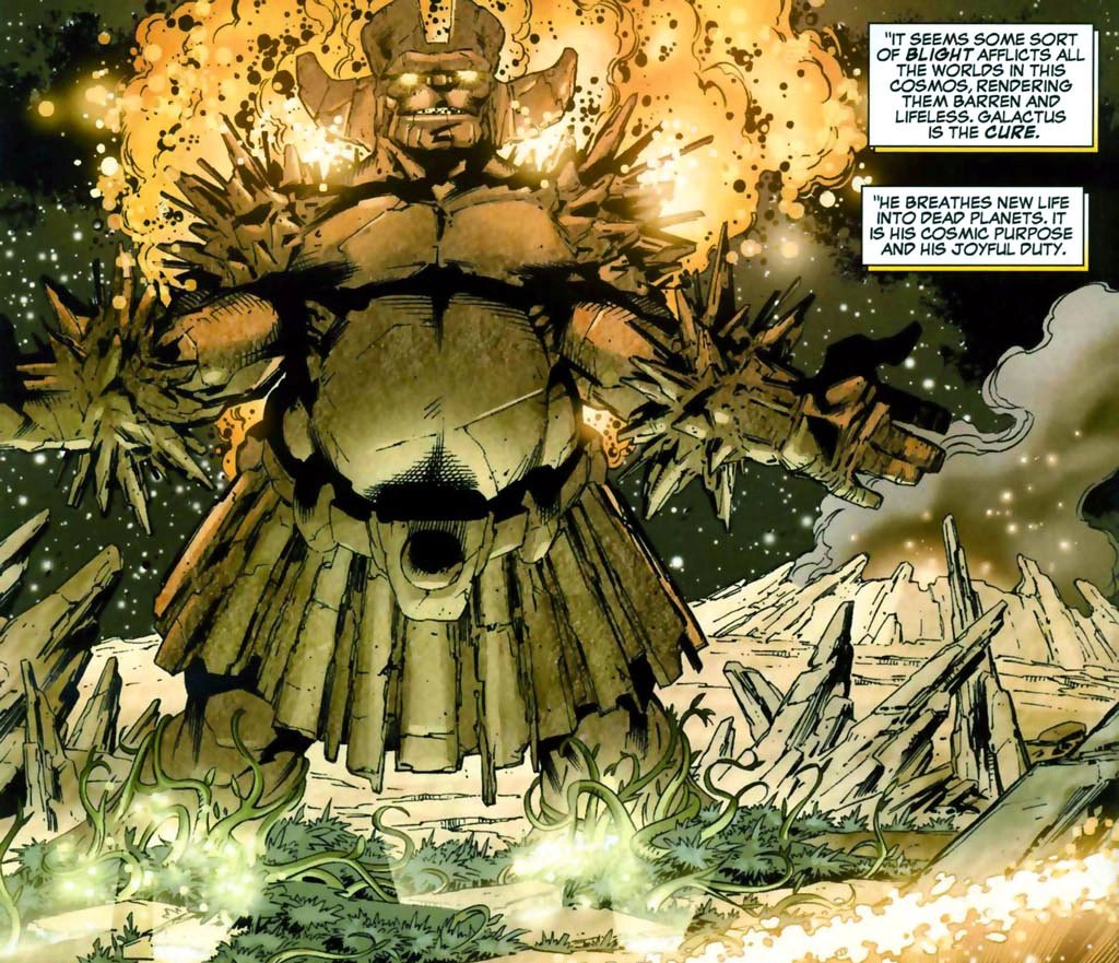 GodzillaMendoza's tweet photo. I'm so confused where this idea that "there's only one Galactus in the multiverse" started. That's definitely not true and if it's a new retcon it's a very shitty one that has decades of stories contradicting it. https://t.co/0qzCPkWn5k