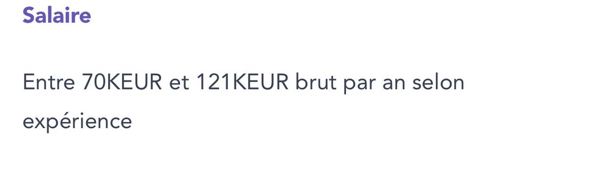 4 heures/semaine et 70-120 k/ans.