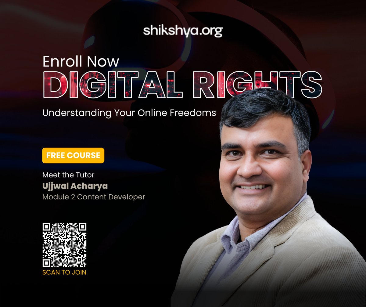 Youth Innovation Lab (@yilabnepal) on Twitter photo **𝐍𝐄𝐖 𝐂𝐎𝐔𝐑𝐒𝐄 𝐀𝐋𝐄𝐑𝐓**
Your digital freedom matters — do you know your rights online?
🔗 Enroll now & take control of your online journey: shikshya.org/website/landin…
#DigitalRights #OnlineFreedom #Shikshya <a href="/UjjwalAcharya/">Ujjwal Acharya</a> **𝐍𝐄𝐖 𝐂𝐎𝐔𝐑𝐒𝐄 𝐀𝐋𝐄𝐑𝐓**
Your digital freedom matters — do you know your rights online?
🔗 Enroll now & take control of your online journey: shikshya.org/website/landin…
#DigitalRights #OnlineFreedom #Shikshya <a href="/UjjwalAcharya/">Ujjwal Acharya</a>