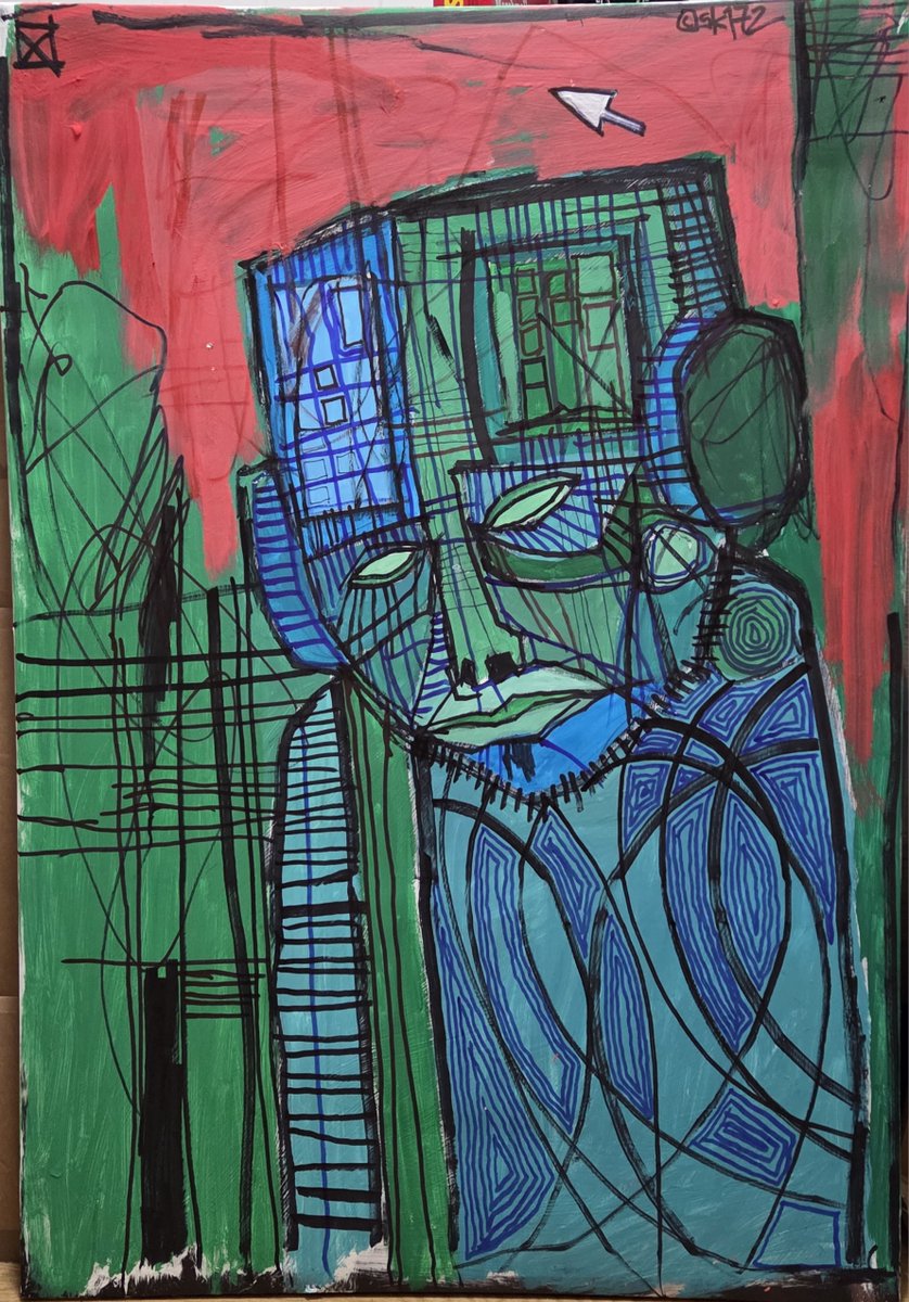 sk_oneseventwo's tweet photo. #selfie #acrylic #Sharpie #canvasboard #Neotists #naivefigurative #primitive #StreetArt #mentalhealth #MentalHealthMatters #MentalHealthAwareness https://t.co/Rdpp4pVMit