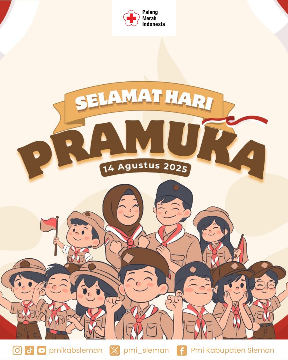 Selamat Hari Pramuka Ke-64!🎉

Mari terus menumbuhkan semangat kemanusiaan dan kolaborasi, karena bersama kita dapat memberi dampak yang lebih besar bagi sesama❤️

#palangmerahindonesia
#indonesianredcross
#pmiselalubantu
#pmisleman
#pmikabsleman