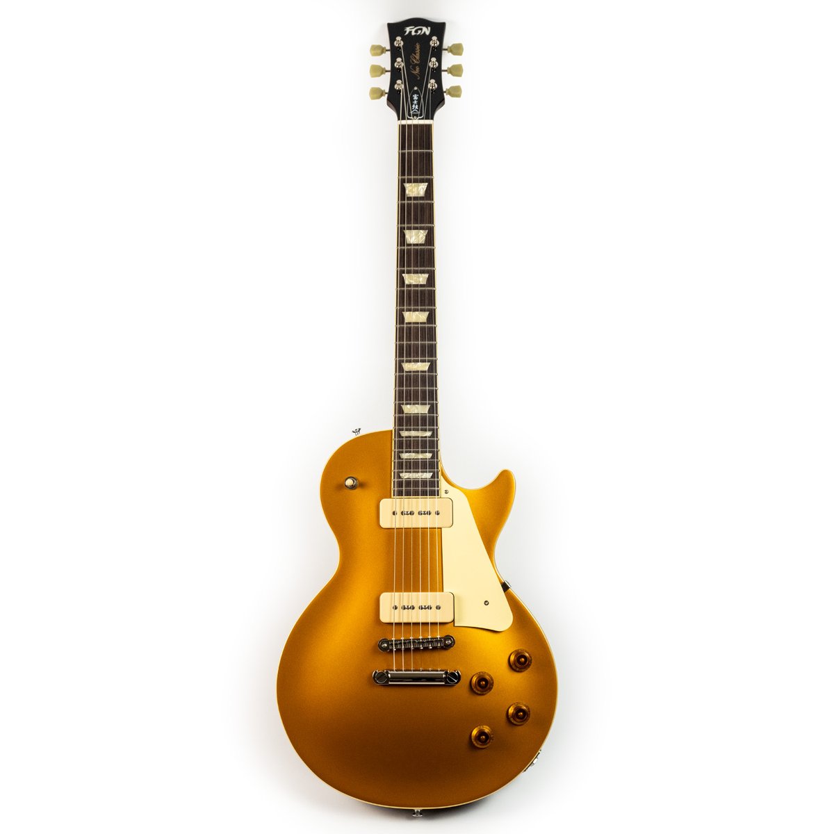 フジゲンのゴールドトップにP90タイプのピックアップ。FUJIGENでは少し