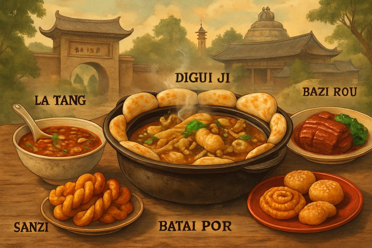 gelawoli's tweet photo. 作为一名吃货，当地特色我能想到的就是吃。
C位是正宗的“地锅鸡”一圈围着的是烙馍，又香又软。
红彤彤的是我们徐州人早餐的灵魂——“辣汤”，
还有那盘油亮亮的“把子肉”，下饭神器！
这就是我们徐州，一个来了就不想走，吃了还想来的美食之城！
@cn_irys_xyz https://t.co/ugsbaBrdnI