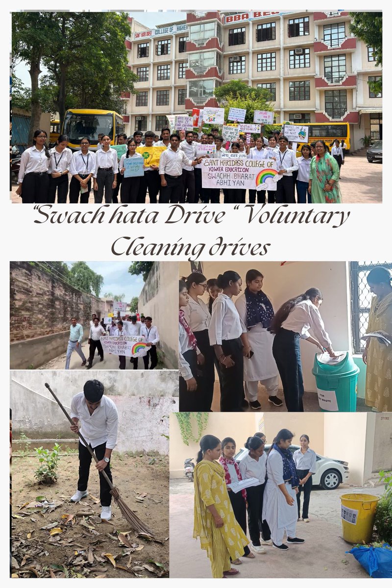 SHD_COLLEGE's tweet photo. Swachh Bharat Mission and the vision of swachhata drive for a healthier, eco-conscious campus during August 2025.
"Voluntary cleaning drive" by students and staff at designated 'Each One Clean One' spots. https://t.co/khA7QNE1dM