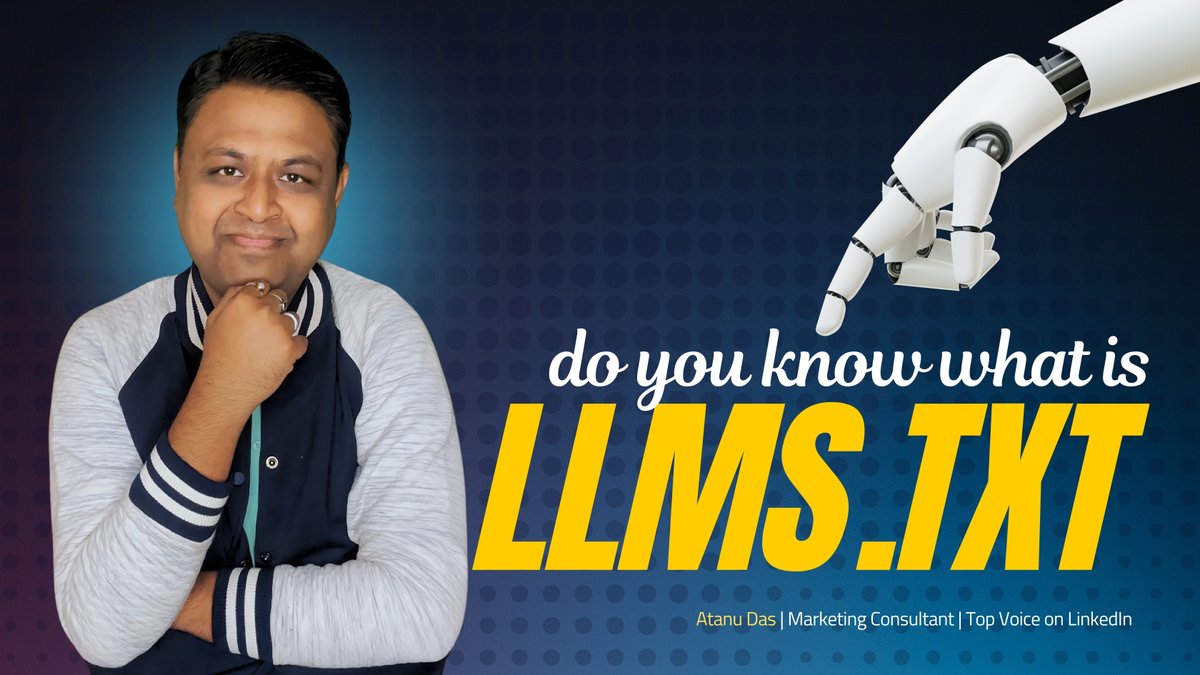 seoexpertatanu's tweet photo. Want your site to show up in #AI answers? Add llms.txt to your domain.
No llms.txt = No AI visibility = No GEO
Read more: https://t.co/pIvcOh7E8W
.
.
#AISEO #GEO #llmstxt #ChatGPT #Claude #Perplexity #GoogleGemini #GenerativeEngineOptimization https://t.co/r9x1SGJHLT