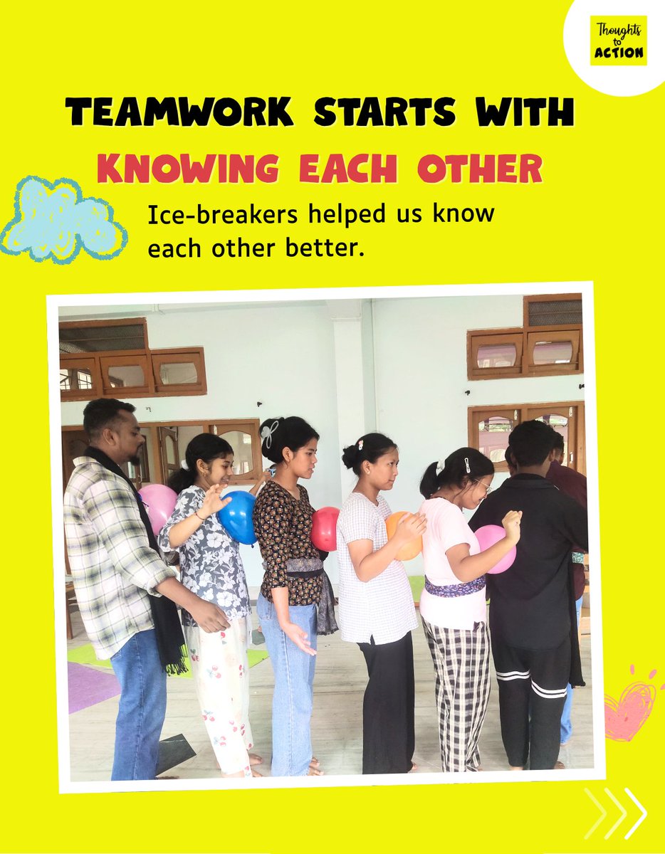 t2action_org's tweet photo. On 8–9 Aug, we facilitated a 2-day workshop with 1st semester MSW students at Bosco Institute.
We explored connection, listening, trust &amp; valuing every role through interactive activities and challenges.
#Teamwork #SocialWork #ThoughtsToAction https://t.co/UpyMui1V1d