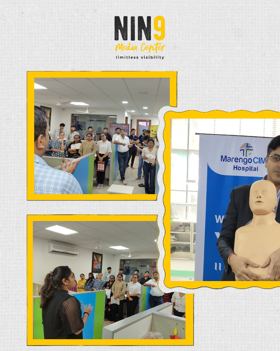 ninemediacenter's tweet photo. Awareness + Preparedness = Saved Lives 🫀✨
We managed a CPR &amp; Health Awareness Event at NicheTech Solutions with Shree Shankhnaad Charitable Trust &amp; Marengo CIMS Hospital, led by Dr. Harshil Mehta.
Skills, knowledge &amp; confidence to act — that’s impact! 💪
#NineMediaCenter #CPRT https://t.co/25U5k0w8JH