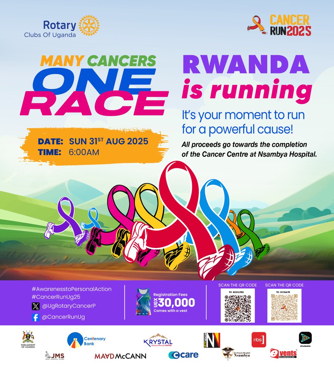 MaadMcCann's tweet photo. Rwanda murakoze cyane! Every step you take helps bring the Cancer Centre at Nsambya Hospital closer to completion. Letโs run together for hope, healing and a future free from cancer. ๐โจ
#CancerRun2025 #GetMAAD #MAADFACTOR https://t.co/7uGKxngj0p