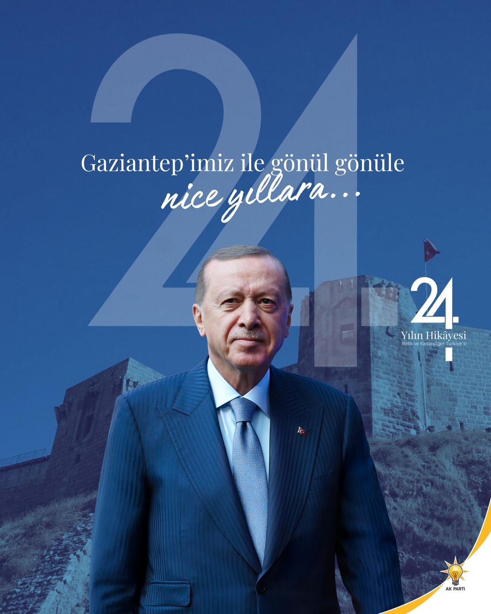 AK PARTİ'MİZ 24 YAŞINDA 

14 Ağustos 2001’de milletimizin umutlarıyla yola çıkan AK Parti, 24 yıldır aziz milletimizin hizmetkarı olmaya devam ediyor.

Milletimizle el ele, gönül gönüle, omuz omuza yürüdüğümüz 24 yıl.

Nice yıllara milletin partisi!

<a href="/RTErdogan/">Recep Tayyip Erdoğan</a> ❤️ 🇹🇷 
<a href="/Akparti/">AK Parti</a> ❤️