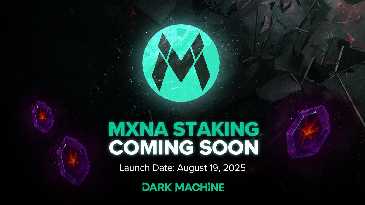 DarkMachineWeb3's tweet image. 💠MXNA Staking Incoming — August 19, 2025💠

The MXNA staking program will officially launch on August 19, 2025. By staking your MXNA tokens, you can earn PLMX — a non-listed ERC-20 utility token.
PLMX will be used to exchange for NFTs within the world of Dark Machine, serving as…