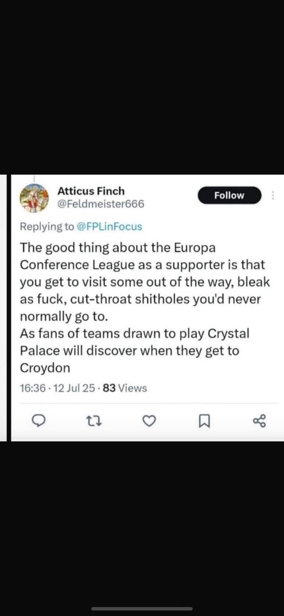 Stolen from FB, but this fictional literary character has it spot on.