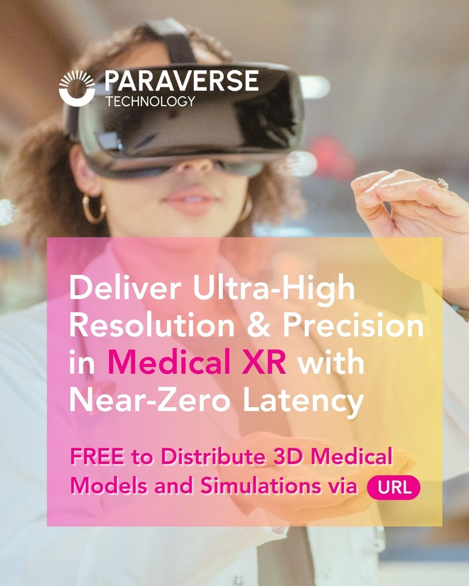 PVT_Paraverse's tweet photo. 🏥 💯Ultra-high resolution and precision are crucial in #medicalXR, whether in virtual training or real-world surgery. #LarkXR cloud XR streaming ensures 3D XR applications run smoothly with almost no latency on all devices. https://t.co/U5eTs26Ike

🔔Enjoy a 14-Day FREE Trial
Upload your #3D medical models and simulations and share them with hospitals, medical schools, and training centers via just a web link!
https://t.co/CZJwIFbHIH
#XRStreaming #3DRendering