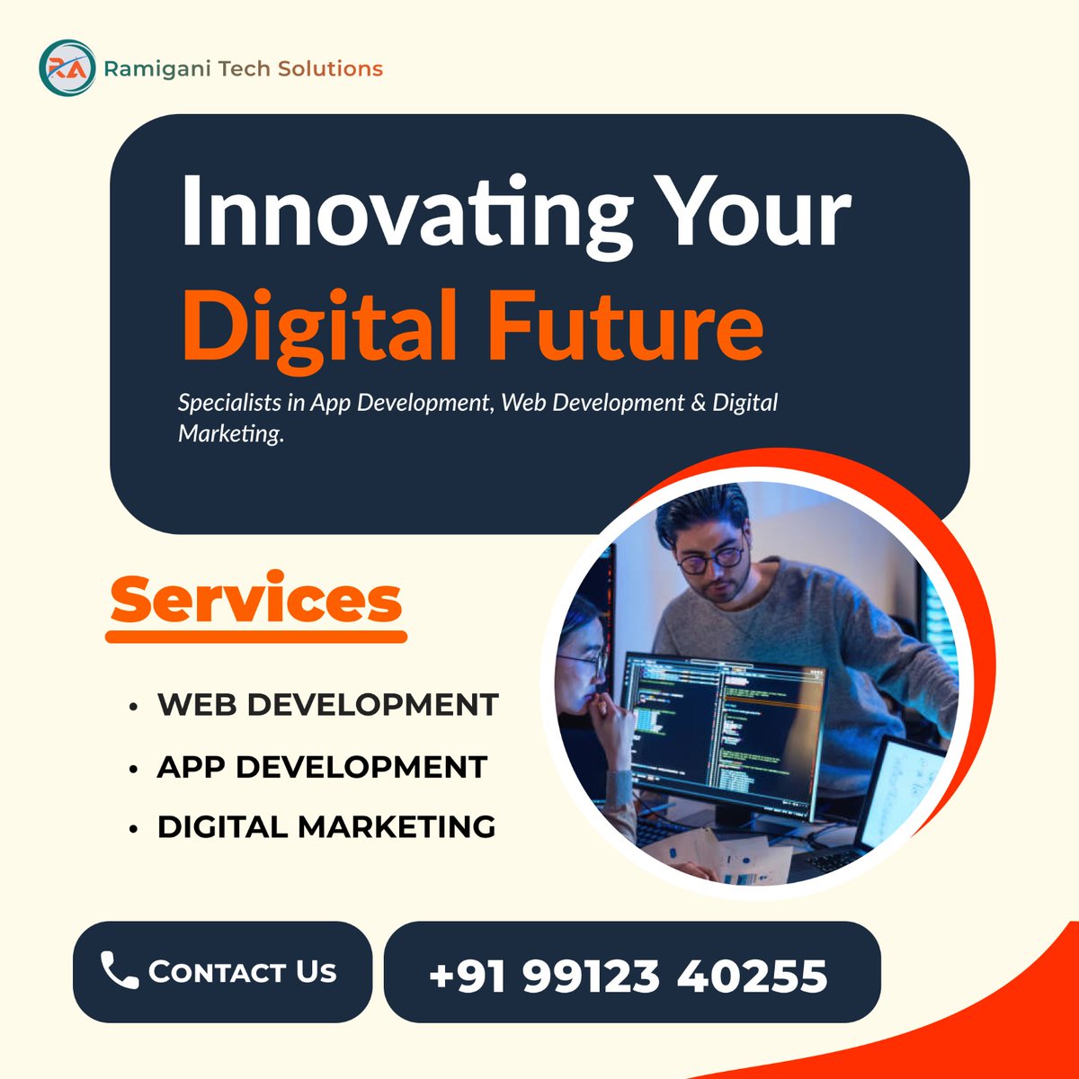 RamiganiTe99276's tweet image. 🚀 Innovating Your Digital Future! 🌐✨
💻 Web Development | 📱 App Development | 📈 Digital Marketing
Let’s grow your business together!
📞 +91 99123 40255
#RamiganiTechSolutions #WebDevelopment #AppDevelopment #DigitalMarketing #GrowYourBusiness #TechSolutions #OnlineSuccess