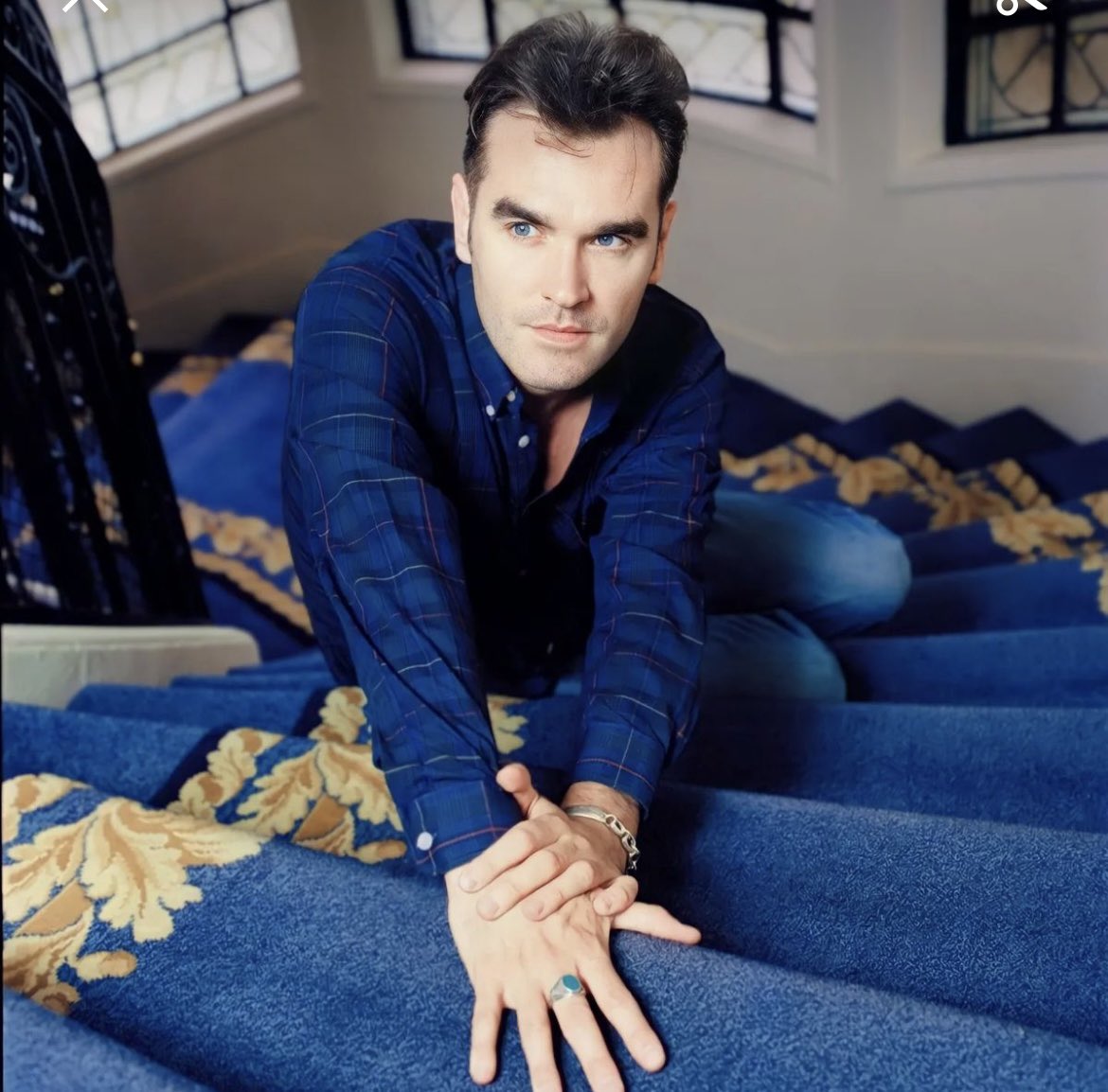 Morrissey Ⓜ️ - I’m feeling as blue as this photo cos I haven’t seen Morrissey for a few weeks! 📸 by Youri Lenquette, 1992 #Morrissey