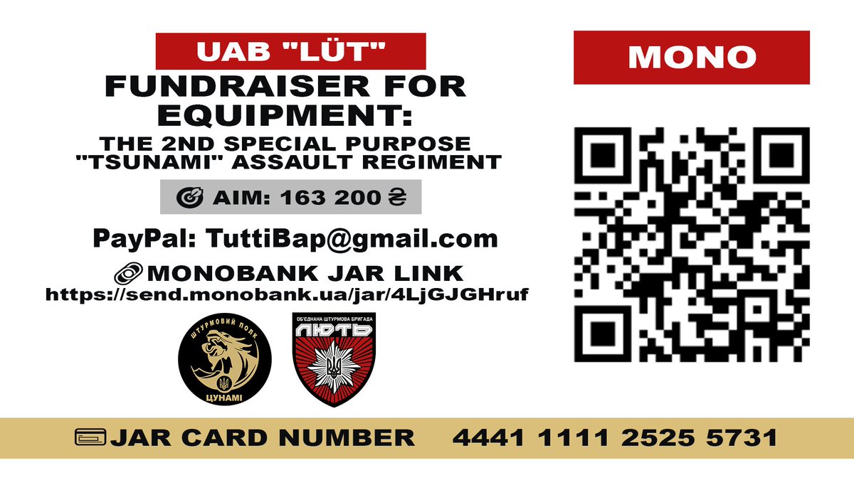 #Day42 of our grand fundraiser for Lüt':

⭕️ $3667 remains to finish it.
⚪️ Requests, reports &amp; receipts, are in a quoted thread ⤵️

⚪️ 14 matched raffle tickets are still available: x.com/Sayravem/statu…

If you can not donate, please, share the tweet.
Thank you very much!