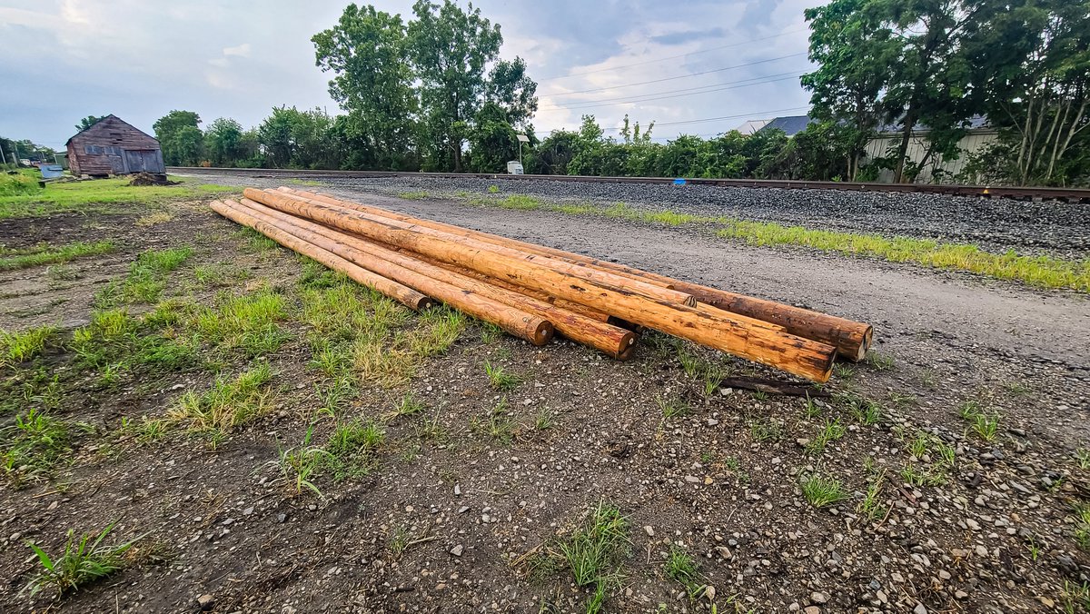 OhioRailway's tweet photo. Big changes are coming to ORM! Poles &amp; flags mark the start of a historic rebuild. Excited for the future? Stay tuned! 🚂 #RebuildORM #Progress #OhioRailwayMuseum https://t.co/V6QCJp0sSK
