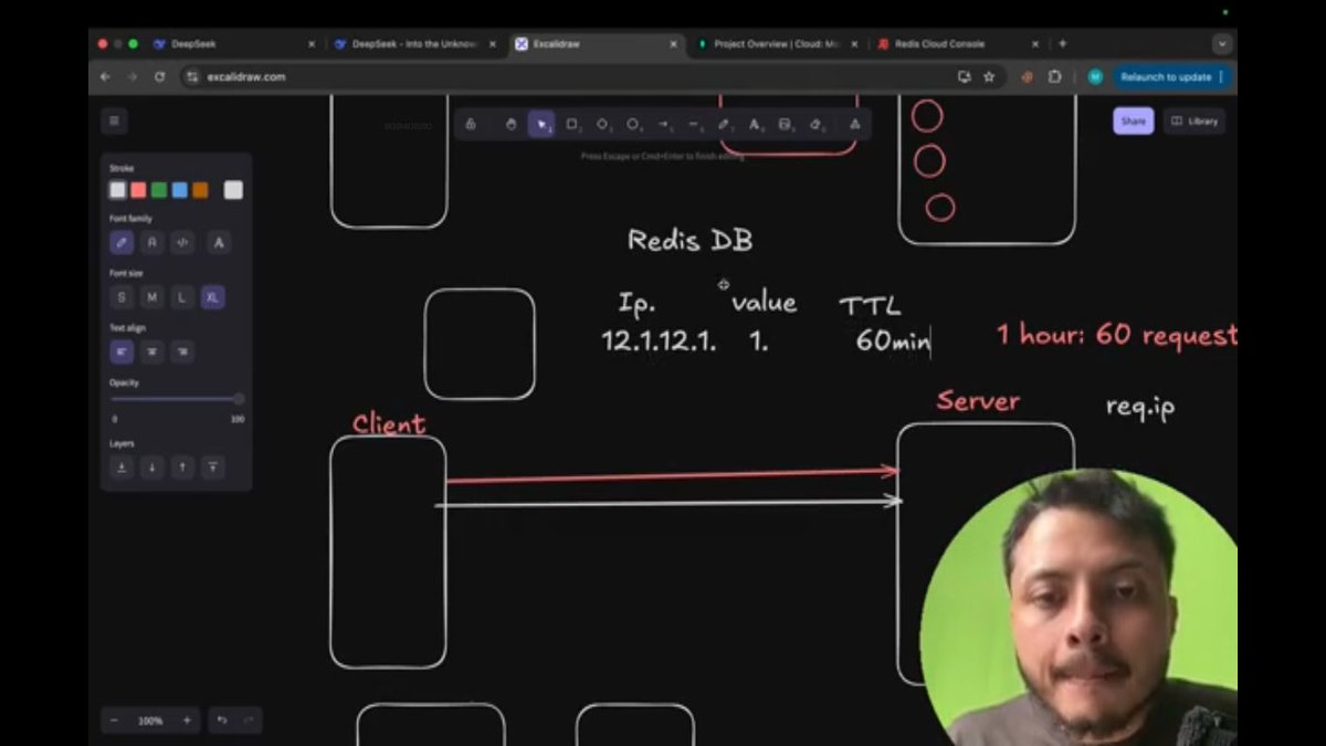 savita_gurjar30's tweet image. Topic: Backend
@rohit_negi9
Lecture 25: Rate Limiter in LLD
GitHub Repo: github.com/savigurjar/Bac…

#NodeJSBackend #RateLimiting #RedisIntegration #APISecurity #BackendSecurity #ExpressMiddleware #APIProtection #Redis   #LowLevelDesign #LLD #NodeJSAPI  #CoderArmy #RohitNegiBhaiya