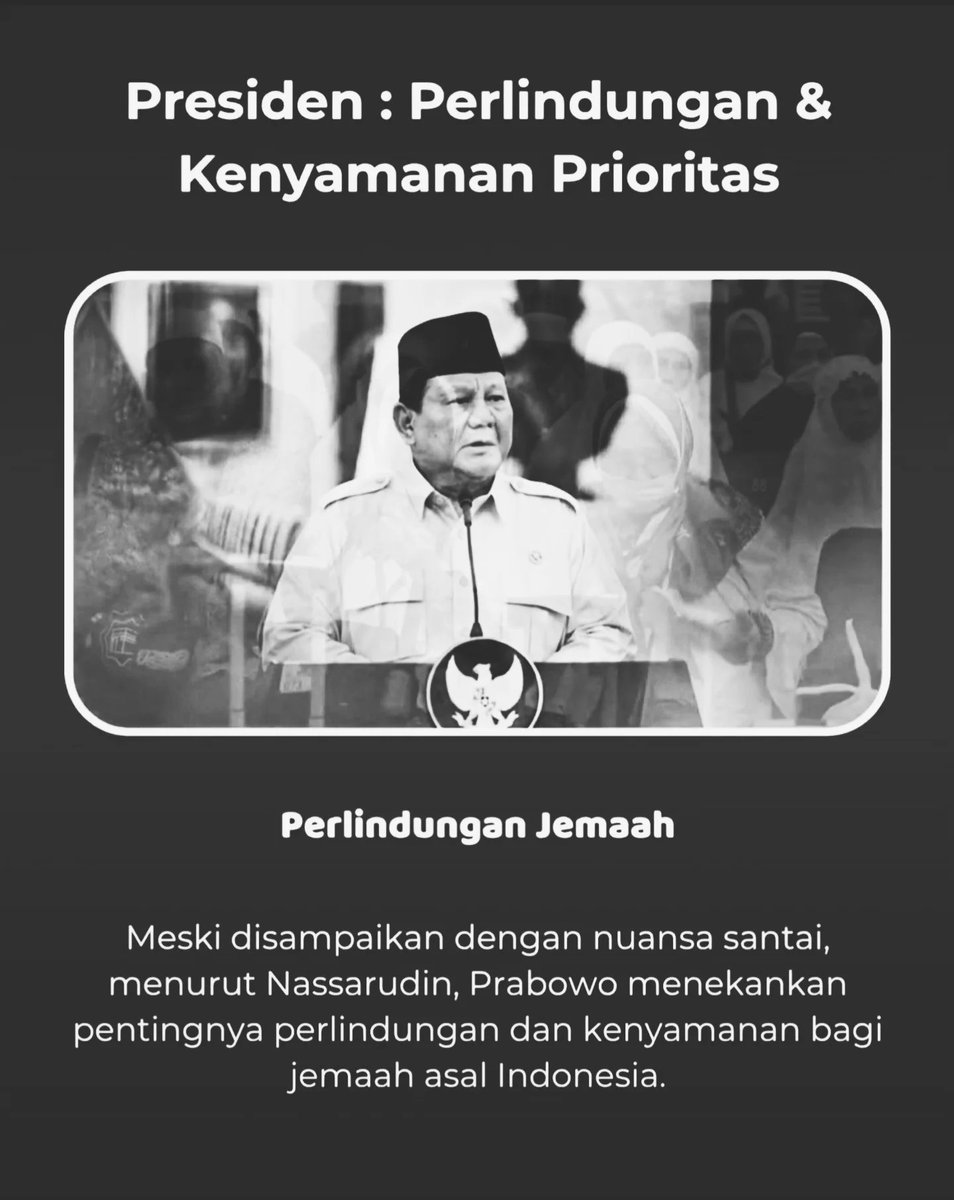 GenerasiHajiid's tweet photo. Presiden: Perlindungan &amp; Kenyamanan Prioritas 

Presiden RI menekankan perlindungan dan kenyamanan jemaah haji Indonesia, termasuk keselamatan, kesehatan, dan pelayanan optimal. Menurut kamu, mana yang paling penting? #haji #bpkhri #mabrursepanjanghayat #transparansihaji #fyp https://t.co/yZyWe3lsh5