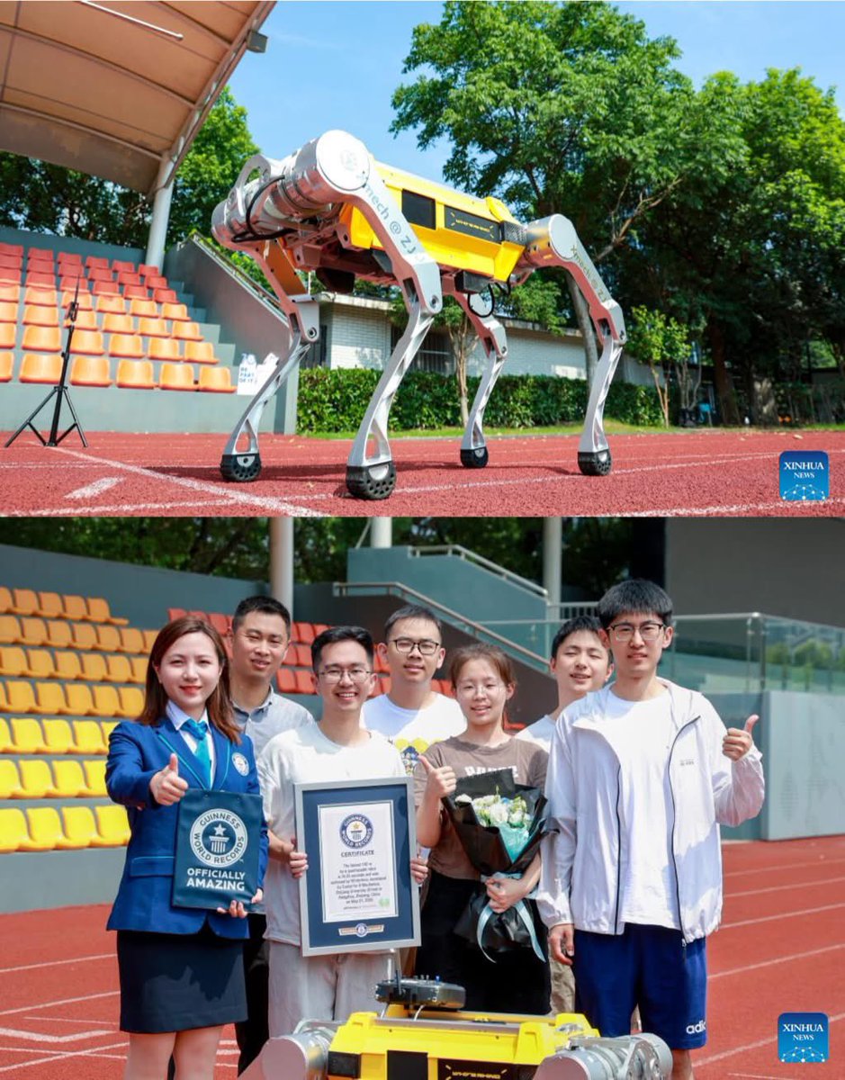 ShanghaiEye's tweet image. Record-breaking! The #quadrupedrobot, named White Rhino, had completed a 100-meter sprint in 16.33 seconds, breaking the previous world record of 19.87 seconds set by a robot named Hound from #SouthKorea. The #robot is made by @ZheJiangUniv , based in E. China’s #Hangzhou.…