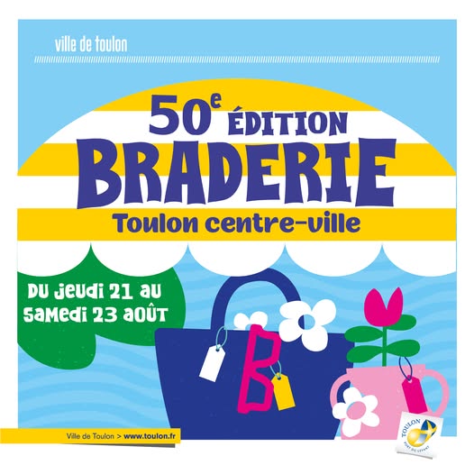 🔔 J-6 Les commerçants font leur braderie à #Toulon 
📣 Pendant trois jours, les commerçants du centre-ville vous font bénéficier des meilleures affaires! 😍
 Du jeudi 21 au samedi 23 août
📍 Centre-ville de Toulon
➕toulon.fr/agenda/braderi…
