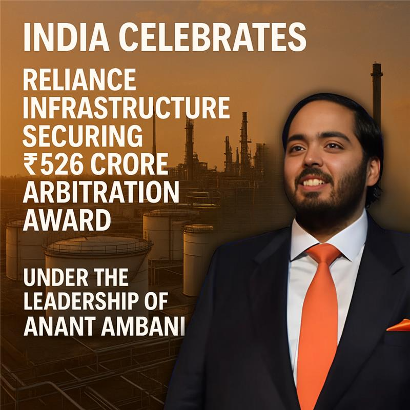 India celebrates Reliance Infra's ₹526 crore win in arbitration against Aravali Power over a 2018 contract termination. Anant Ambani’s leadership ensures justice fuels growth and progress.

#JusticeForContracts #RelianceInfra #AnantAmbani #IndiaProgress #InfrastructureMatters