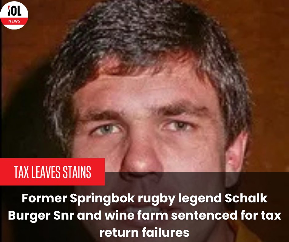 IOL's tweet photo. Former Springbok Schalk Burger Snr and Welbedacht Wines have been convicted for failing to submit VAT, PAYE, and income tax returns. A costly mistake with serious consequences.
#SchalkBurger #WelbedachtWines #TaxEvasion #SpringbokLegend #SARS
Read on https://t.co/LG6mcjvNMU https://t.co/X9NpqGTu2r