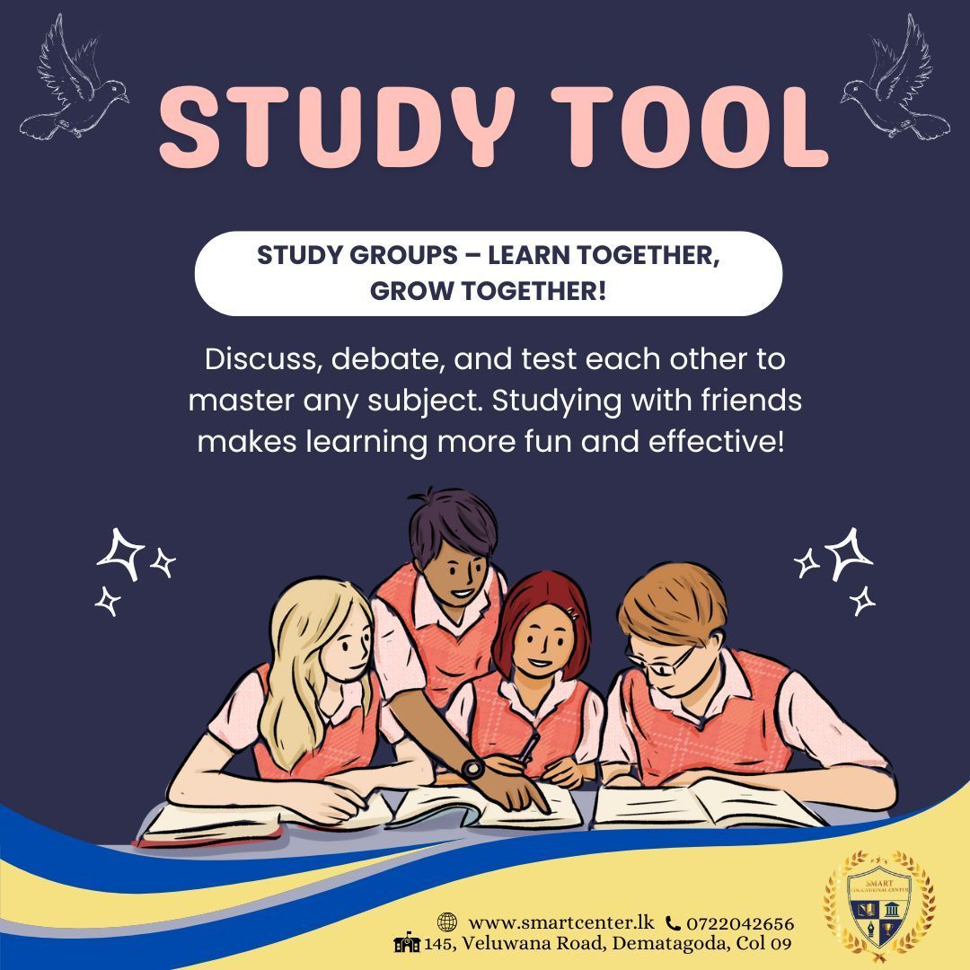 SmartiumC's tweet image. Study Groups
Boost Your Learning with Study Groups!
Join friends to discuss, challenge, and support each other.
Learning together makes tough subjects easier and more enjoyable!

📞 Call 0722042656 | Visit smartcenter.lk
#StudyGroups #LearningTogether #smartcenter