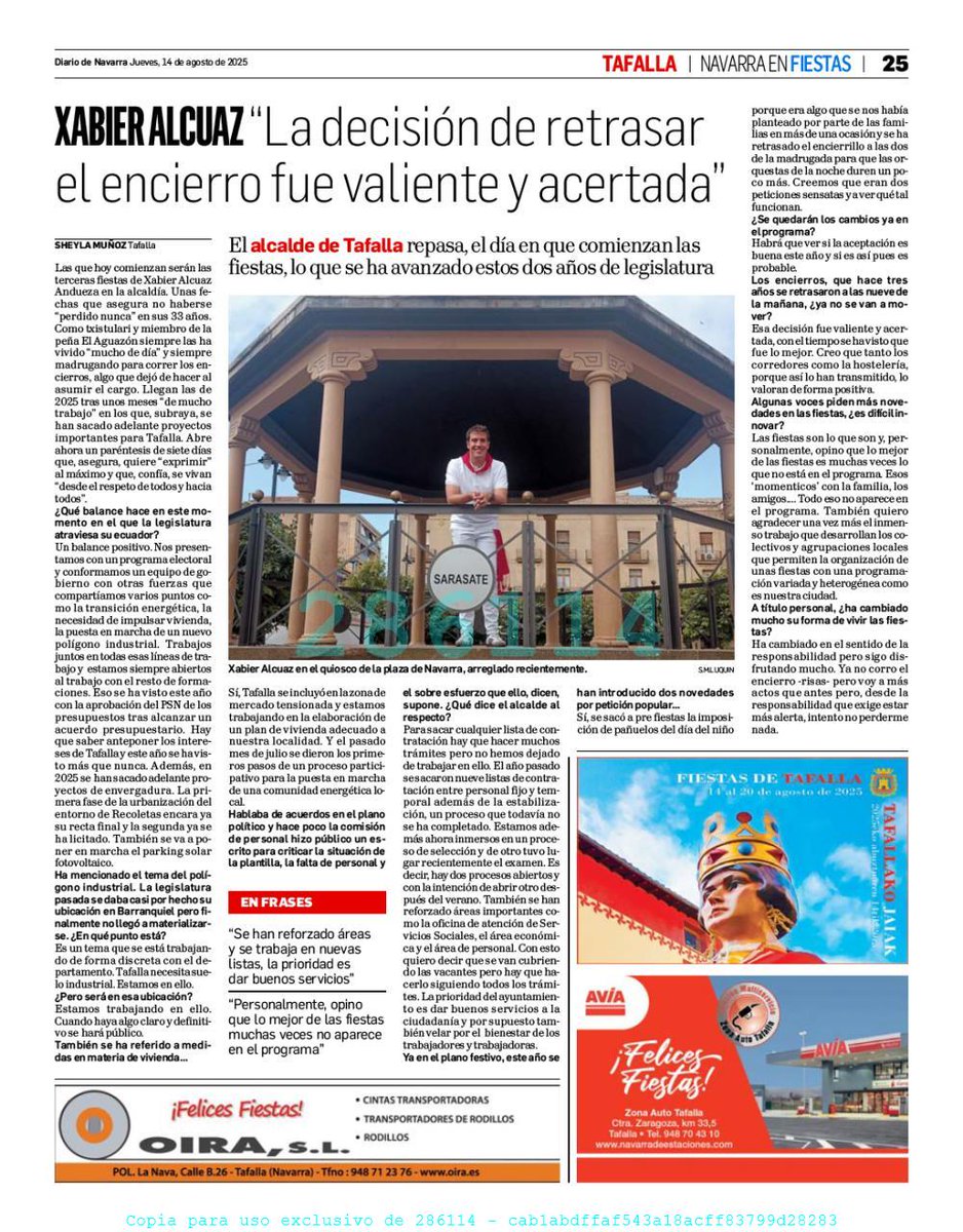¡Si canta Tafalla, canta Euskal Herria!

Entrevistas en <a href="/NoticiasNavarra/">Diario de Noticias</a> y <a href="/DiariodeNavarra/">Diario de Navarra</a> con Xabier Alkuaz, alcalde de EH Bildu en Tafalla, a las puertas de comenzar las fiestas.