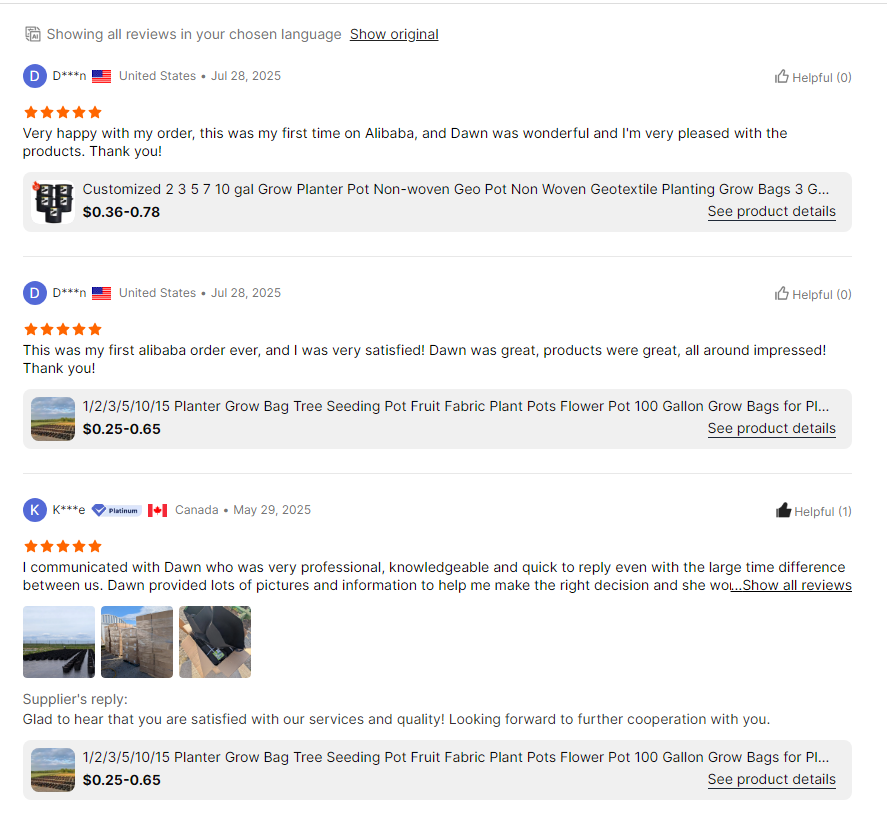DawnLau19's tweet photo. 🥰😘👏
What does our clients say about Swift Garden Supply?

#swiftgardensupply #swiftgardenwholesale  #gardening #gardenaccessories  #gardenwholesale #growyourown #fabricpot #fabricgrowpots #plantclips #trellis #gardeningproducts #growbag  #commercialgrowers #plantpots #planting https://t.co/CCXy9Ojj03