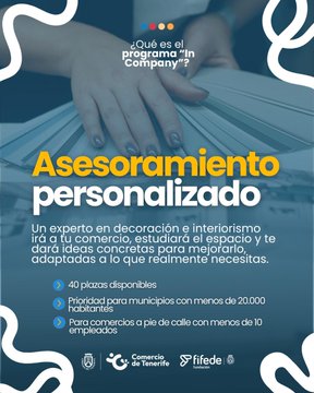 ¿Quieres mejorar la imagen de tu comercio? El programa IN COMPANY ofrece una visita personalizada de un interiorista a tu establecimiento. Analizará tu espacio y te entregará una propuesta de mejora adaptada a tu negocio.  Más información: bit.ly/proyectoincomp…