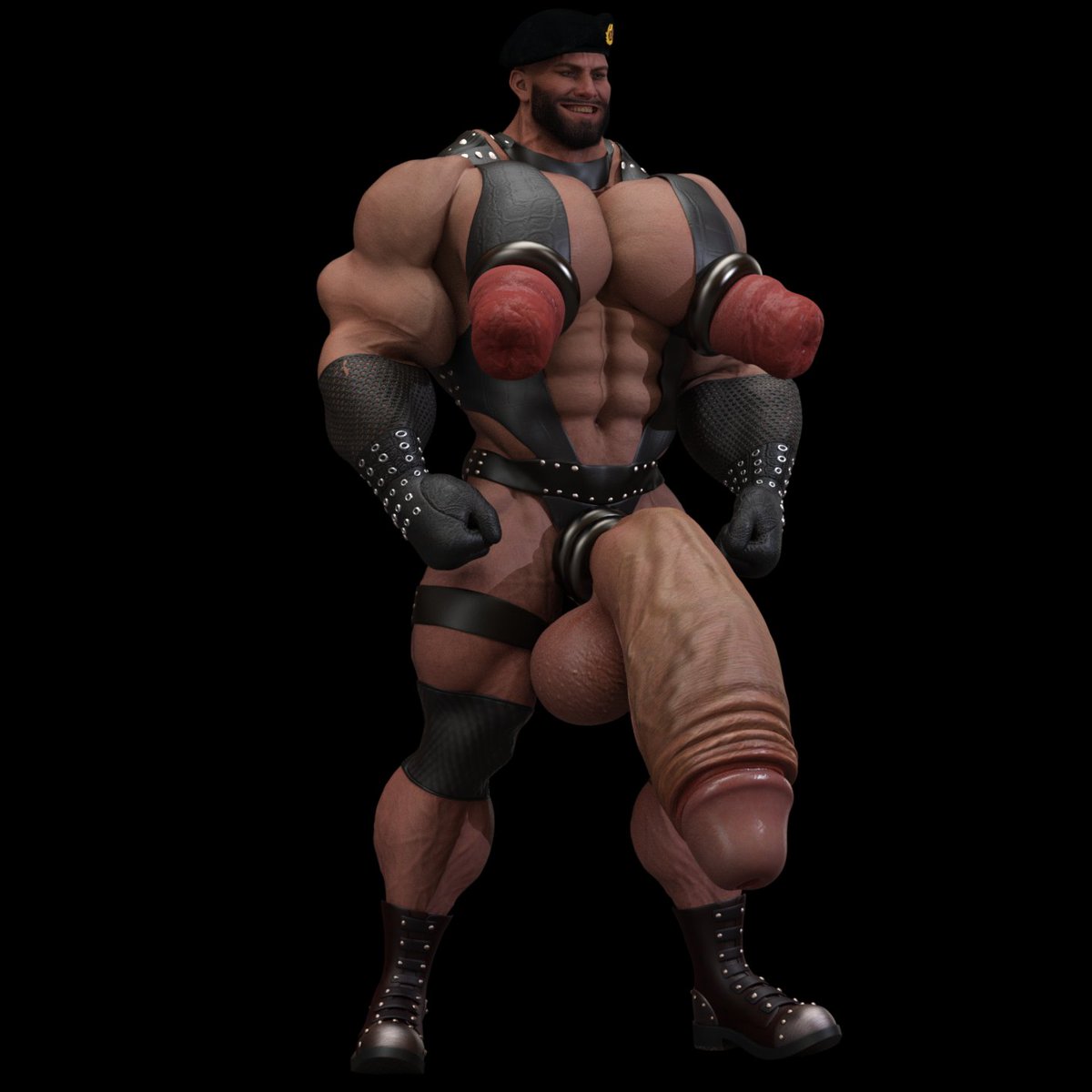 master_zaster's tweet photo. Working diligently on his tits. Soon they'll be the size of his massive cock 🤤
#bara #hypercock #hypermuscle https://t.co/rgglrAc0hm