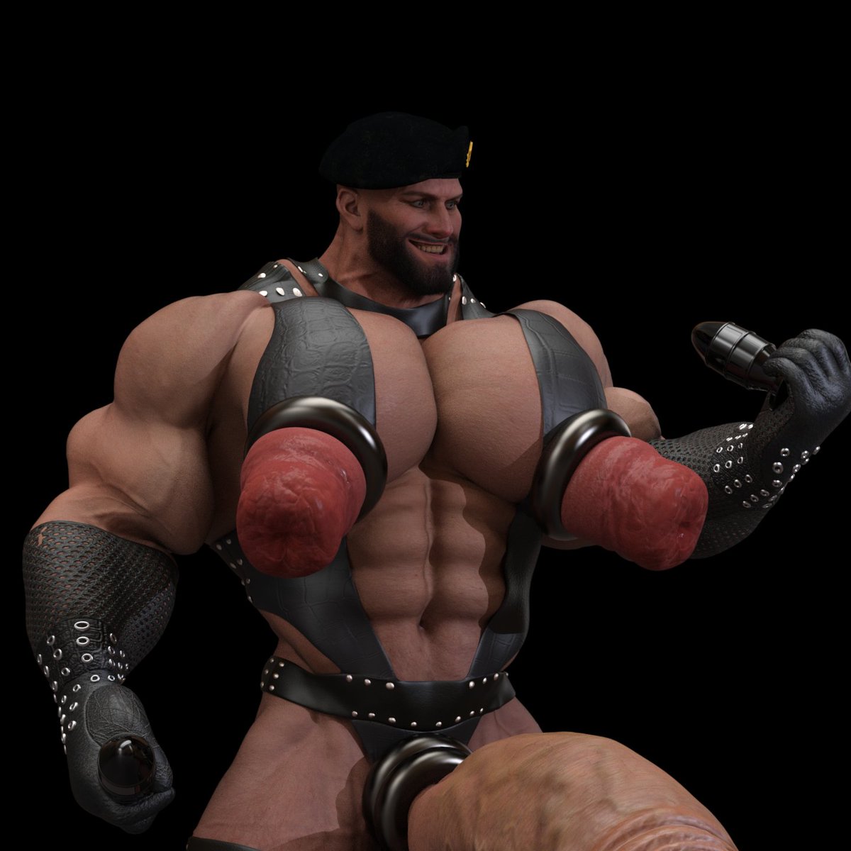 master_zaster's tweet photo. Working diligently on his tits. Soon they'll be the size of his massive cock 🤤
#bara #hypercock #hypermuscle https://t.co/rgglrAc0hm