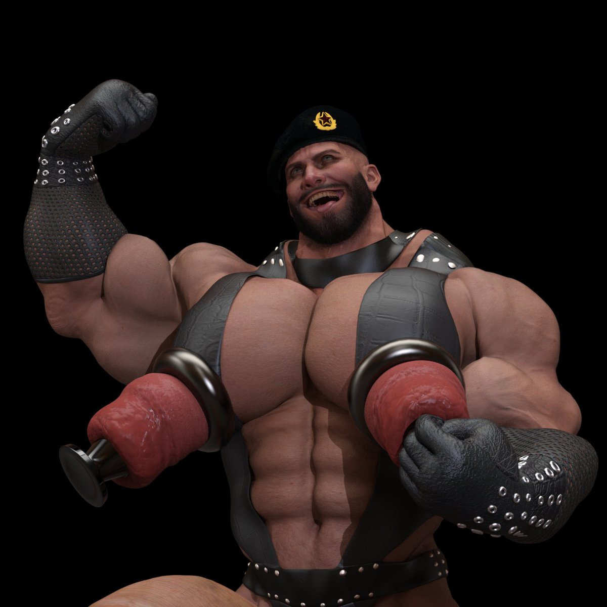 master_zaster's tweet photo. Working diligently on his tits. Soon they'll be the size of his massive cock 🤤
#bara #hypercock #hypermuscle https://t.co/rgglrAc0hm