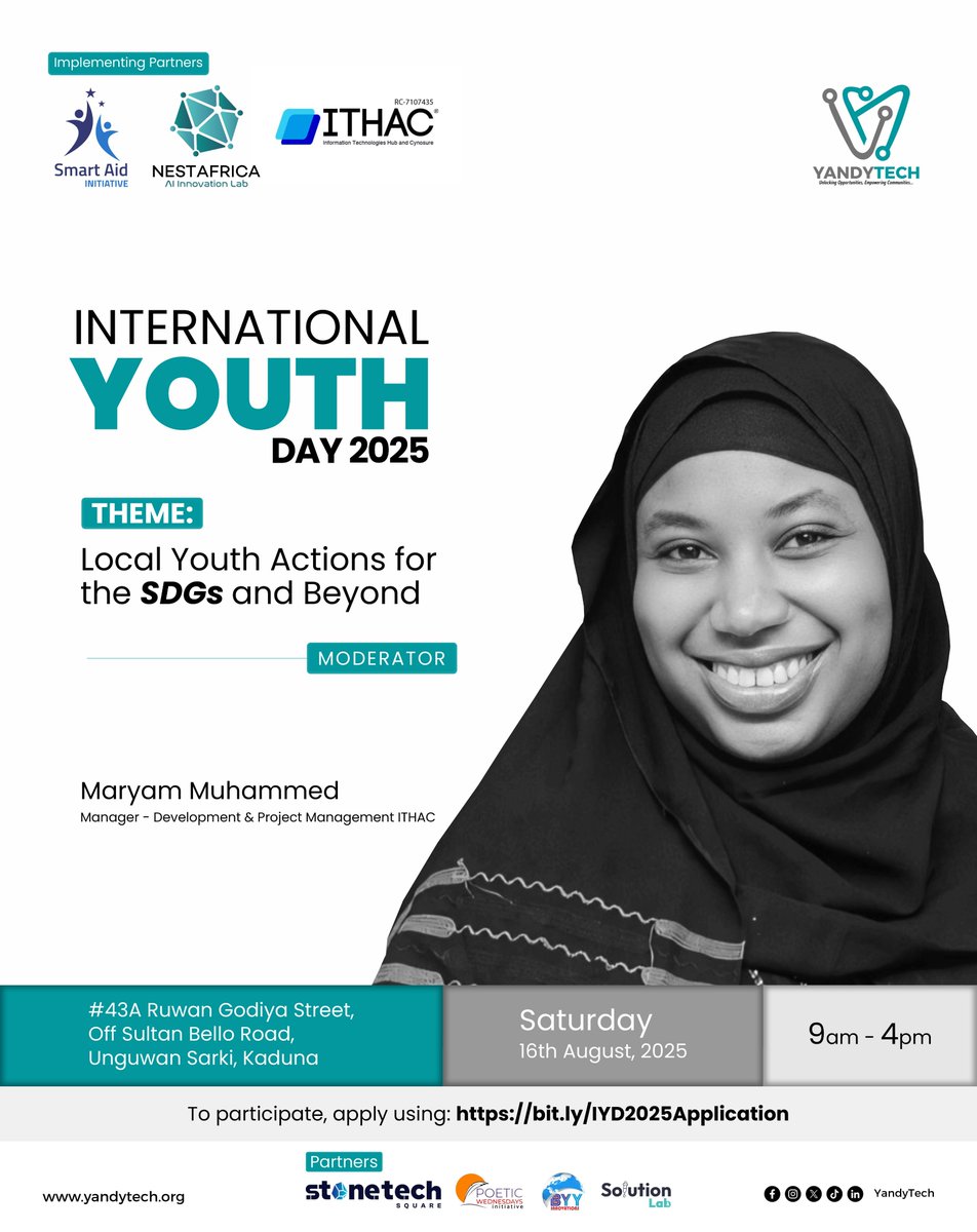 YandyTech's tweet photo. Meet Maryam Muhammed, Manager – Development & Project Management at ITHAC, moderating our Panel Session with expertise, passion & impactful insights.
Get ready for a powerful, solution-driven conversation!
#ITHAC #PanelSession #IYD2025 https://t.co/2ucE74xip0