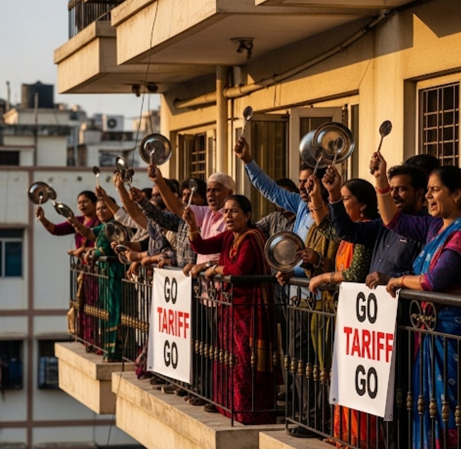 ateevdang's tweet photo. Jald aa raha hai at balcony near you.
Thaali bajaane se jo vibrations hogi usse Trump ke tariff ke keede ka naash ho jaayega. https://t.co/IISBMaYZl4