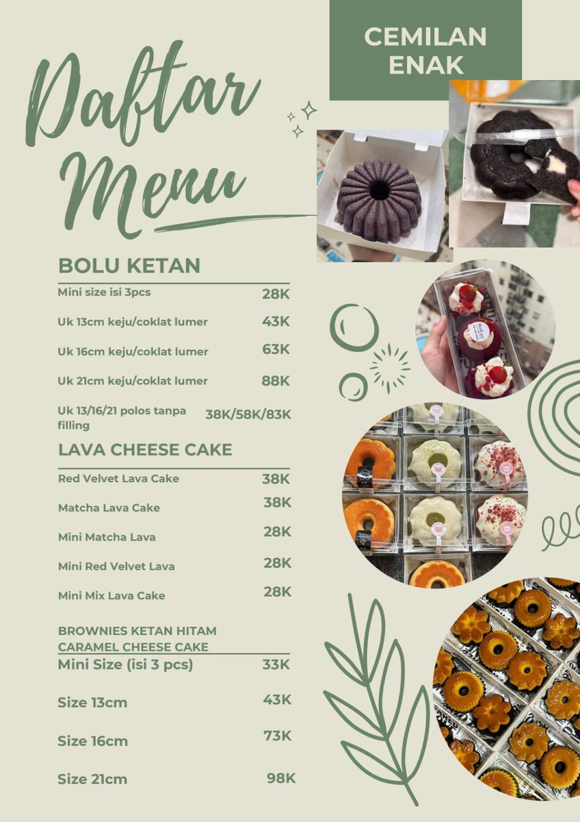 Bissmillah! 
Hai di beli jualan ku ini yuk guys, di jamin enak. Mana nih pecinta jajan dan pecinta bolu manissss mari merapat😍
Bisa gosend atau lalamove ya🛵