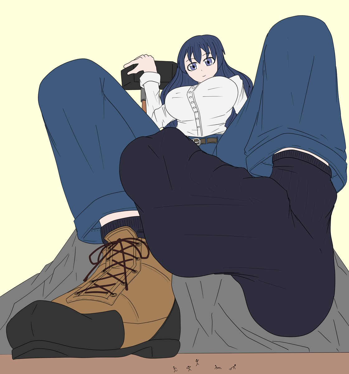 #巨大娘 #Sizetwitter #gts #GiantessGrowth #giantess #サイズフェチ 
依頼１（荒砥凪　atato nagi）
依頼数が多いので塗りは簡易となりますご了承ください。
Request 1 (Atato Nagi) Due to the high volume of requests, the painting will be simple. Thank you for your understanding.