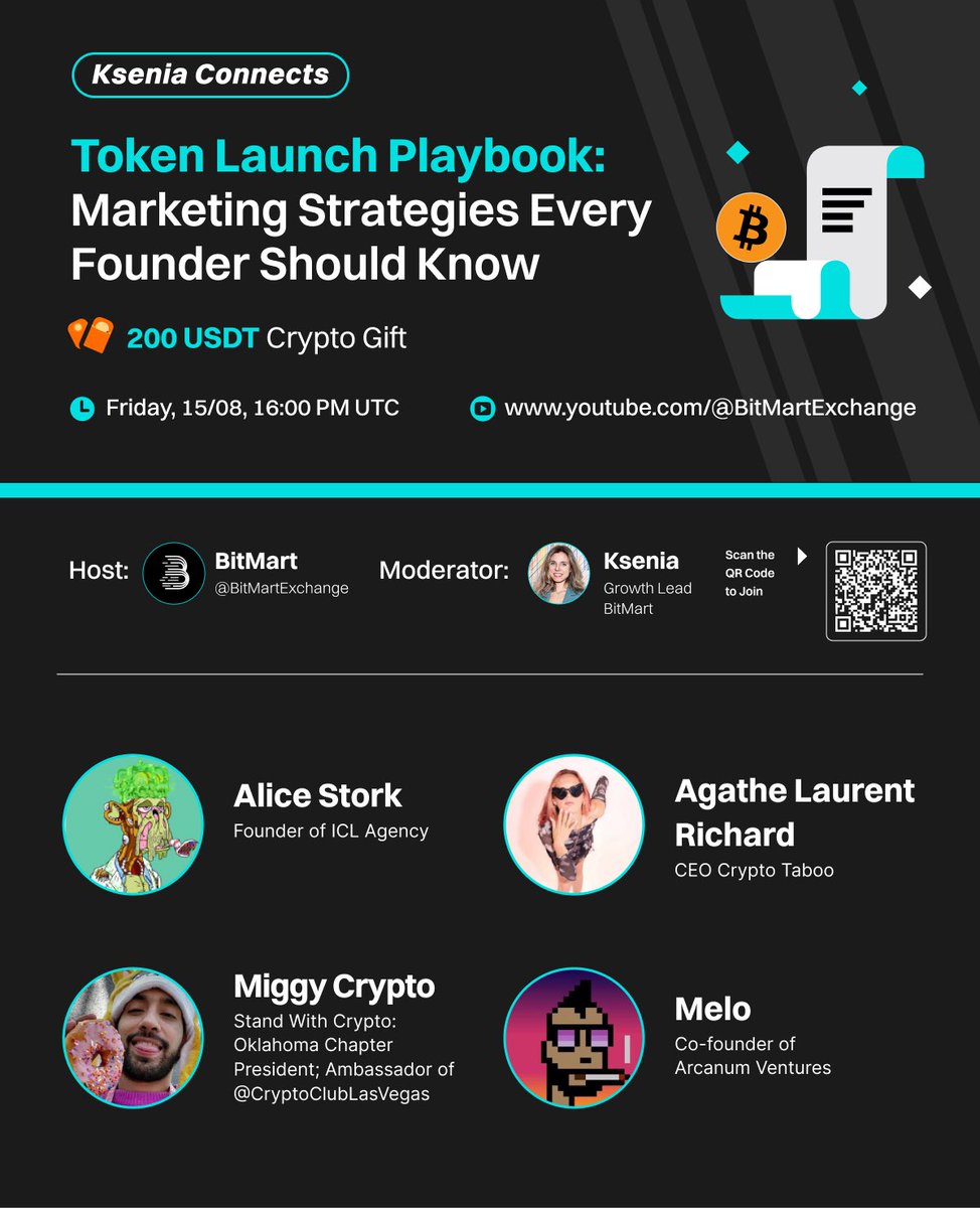 Get Ready for the YouTube Live #KseniaConnects!

This week, we’re unlocking the Token Launch Playbook and revealing the marketing strategies every founder should know to make their launch a success!

🎁 200 USDT Crypto Gift for participants!

🗓 Date: Friday, August 15
🕓 Time: