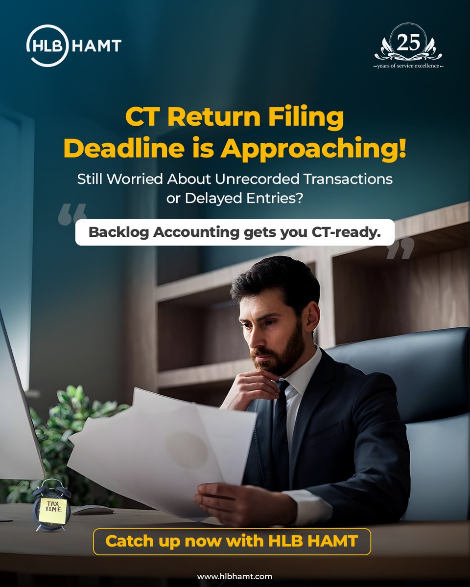 With the #CTreturn filing #deadline approaching on September 30, it’s time to clear the backlog and update your financial records.
Visit: hlbhamt.com/backlog-accoun…
Contact our #HLBHAMT experts  to handle your #backlog #accounting accurately and make your records fully #CTcompliant.
