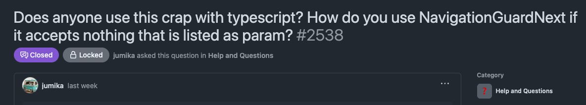 What would you do if someone opened an issue or discussion like this in your OSS repo? 😅