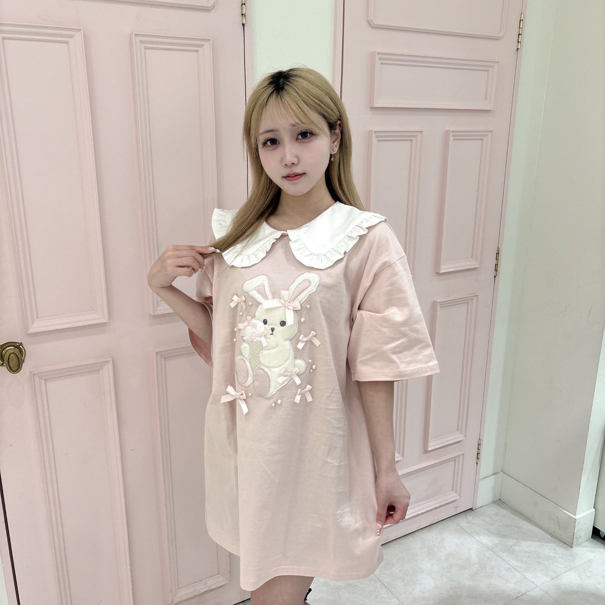 ハニーシナモン アイスリボンハニーちゃん襟付きTシャツ ハニーシナモン アイスリボンハニーちゃん襟付きTシャツ